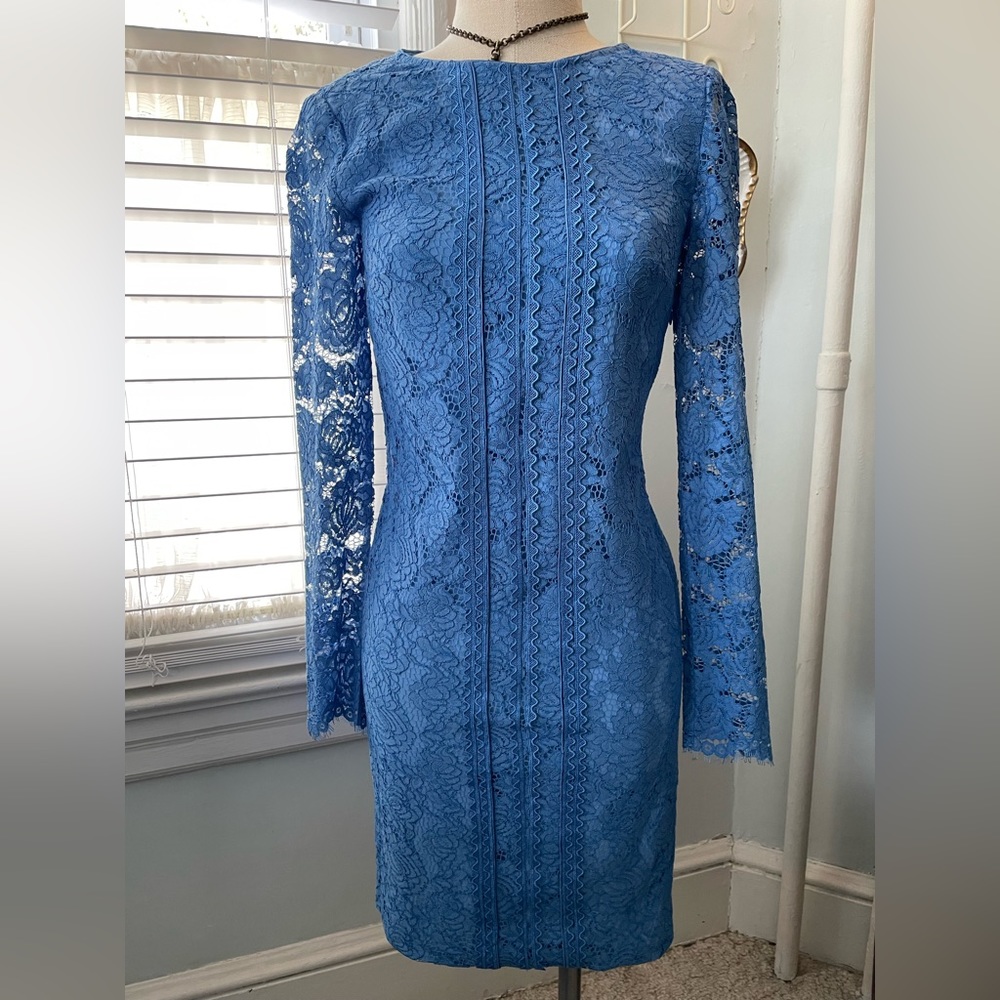 Reiss Blue Azure Suki Lace Shift Dress Size UK 6 USA 2